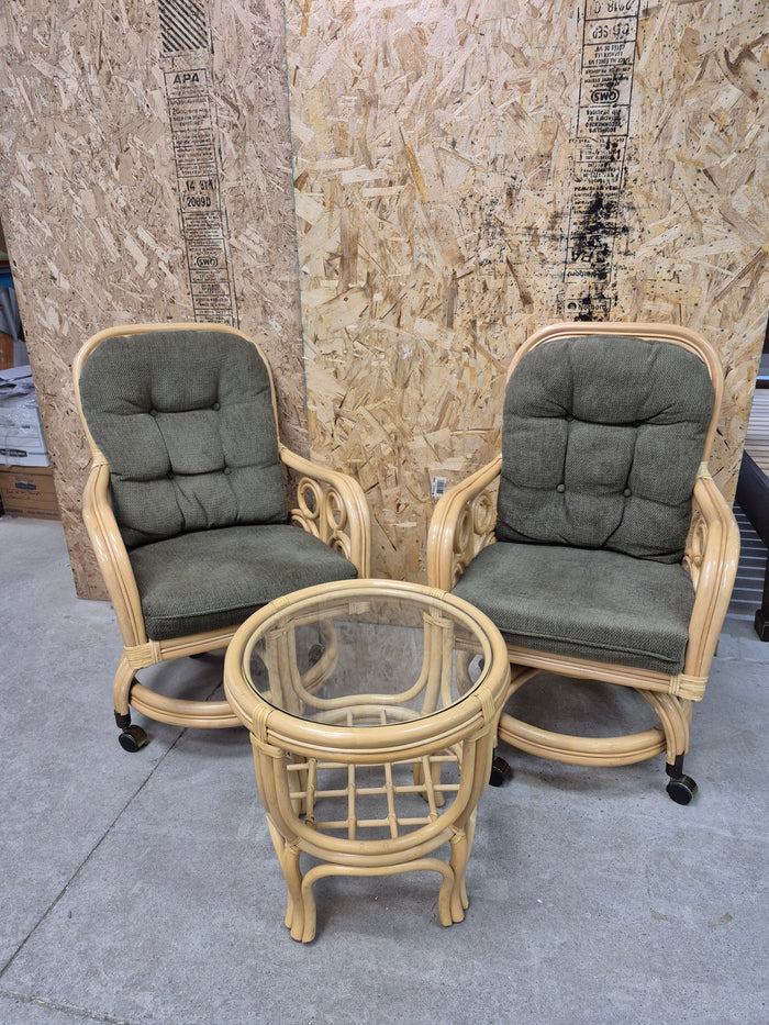 Vintage 3-Piece Rattan Lounge Set