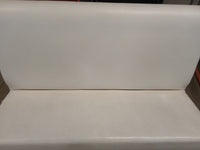 59"W White Faux Leather Double Sided Bench