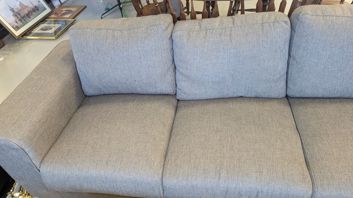 91"W Grey Chenille Sofa