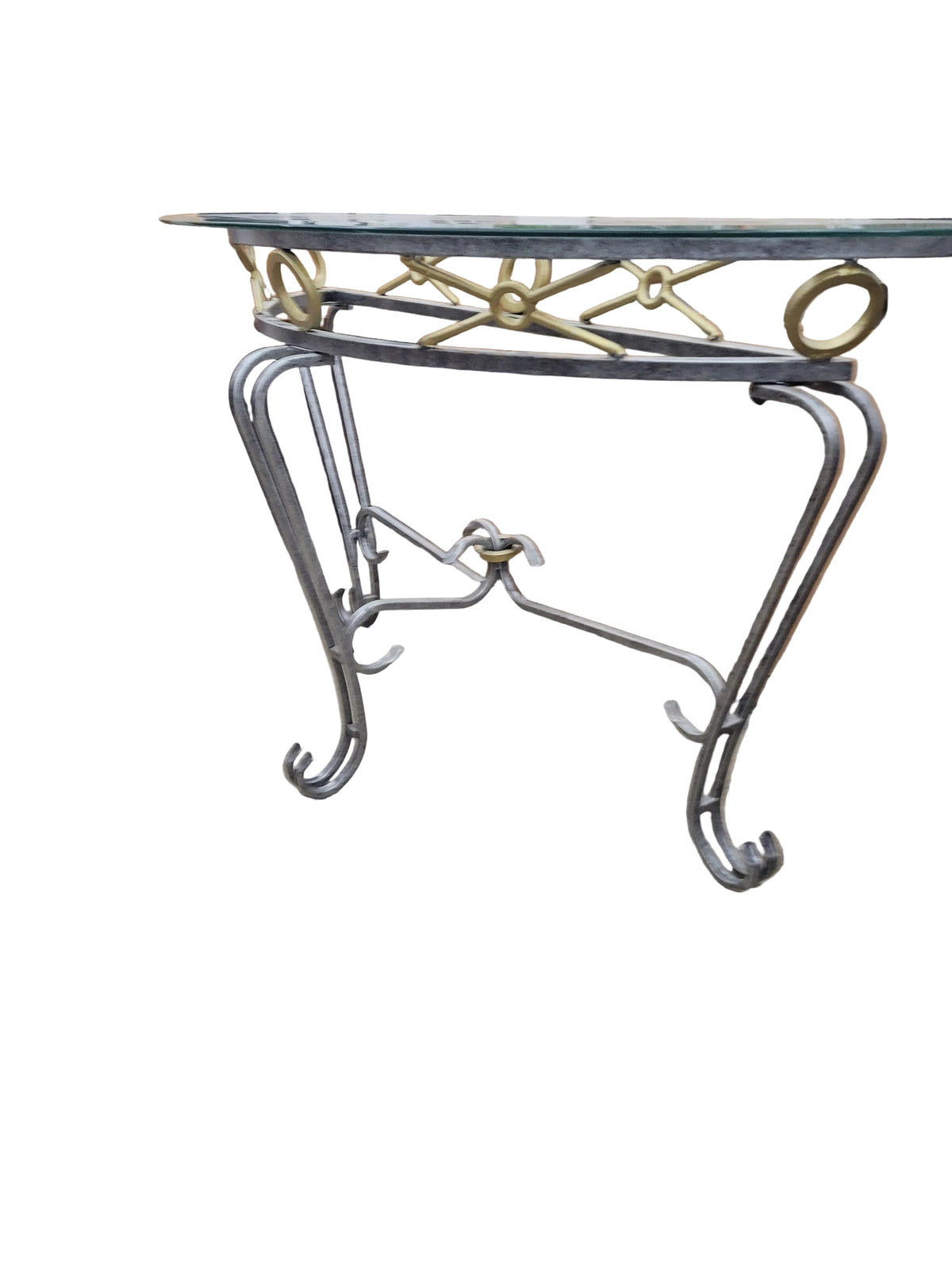 Demi-Lune Glass Top Table