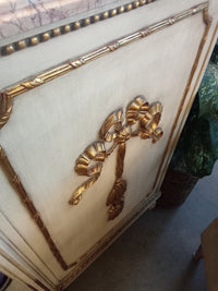 28"W Antique Storage Cabinet With Marble top