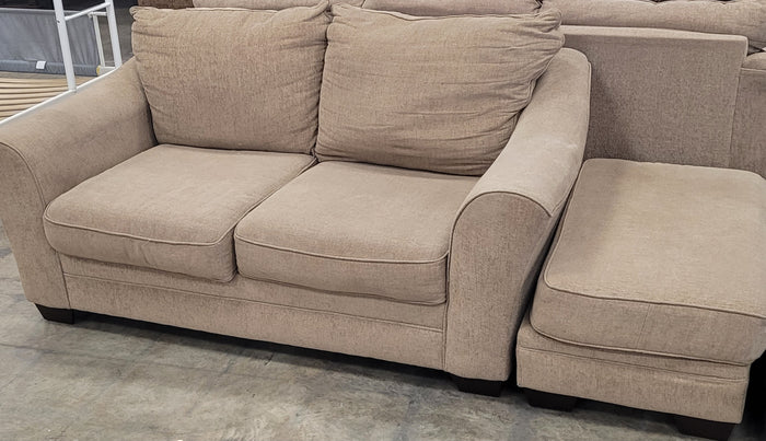 Tan Loveseat With Matching Ottoman