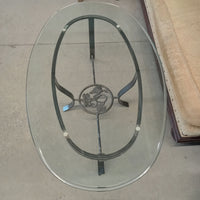 47"W Oval Glass Coffee Table