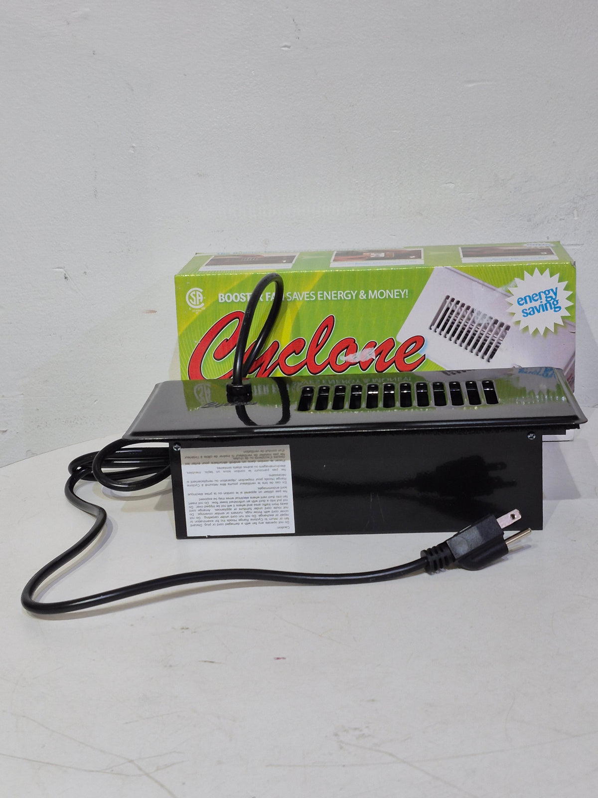 Register Booster Fan Plus in Black with Built-In Thermostat - - Black