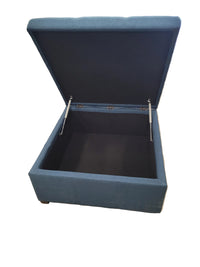 Large Navy Blue Storage Ottoman