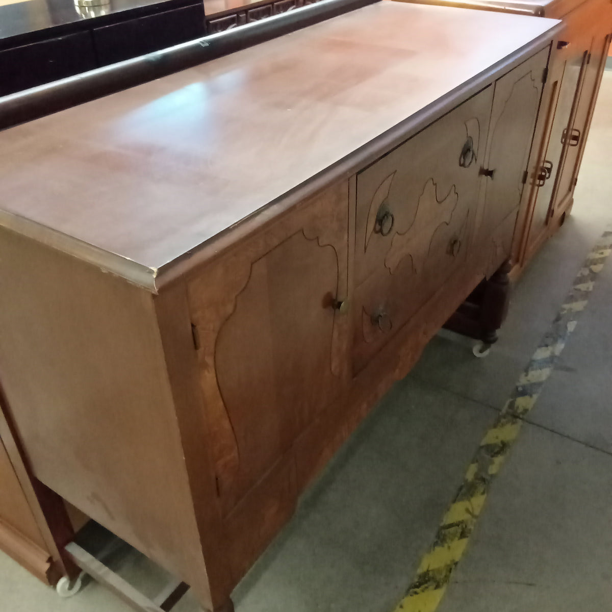 52"W Solid Wood Sideboard with Two Drawers