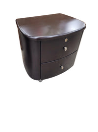 Dark Espresso Bow Front Nightstand