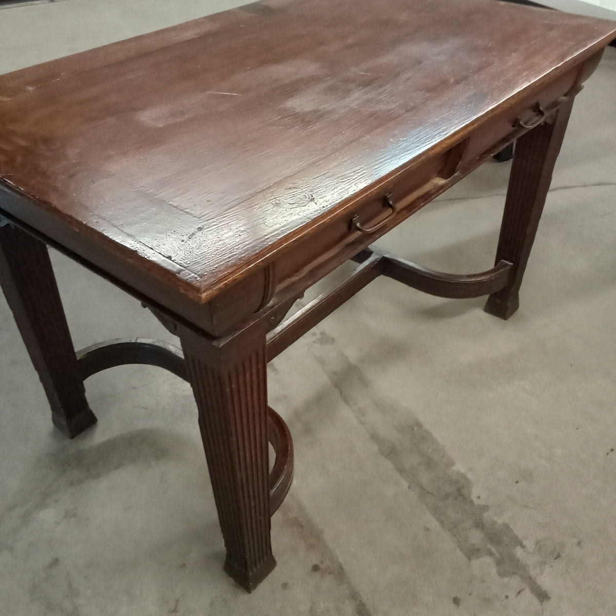48"W Vintage Office Desk in Solid Wood - Two Drawers