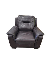 Dark Brown Leather Upholstered Armchair