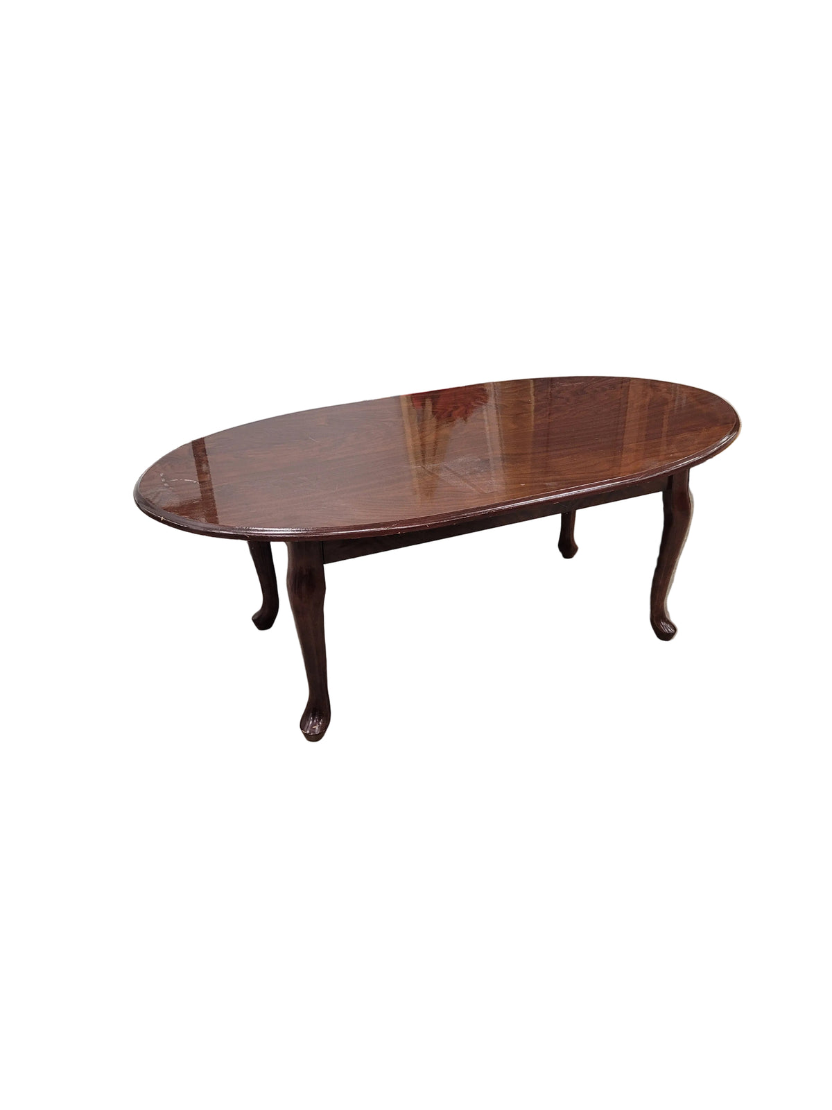 Dark Mahogany Oval Coffee Table