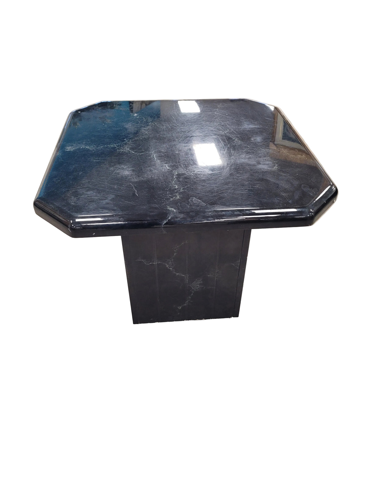 Black Faux Marble Side Table