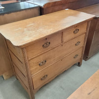 43"W Vintage Four Drawer Dresser