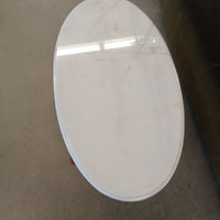 46"W Oval Coffee Table with Marble Top
