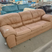 88"W Leather 3-Seat in Brown