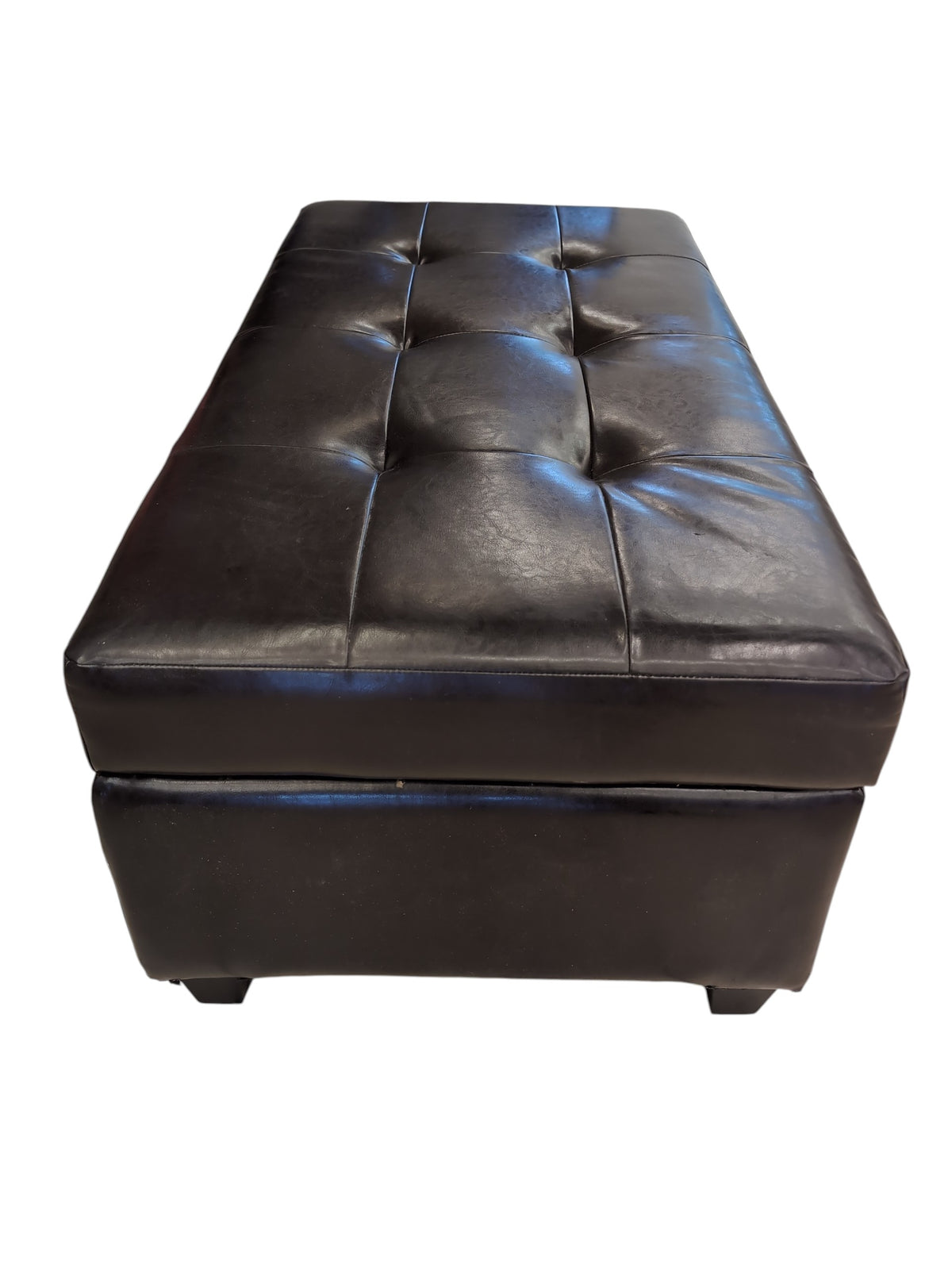 Dark Brown Tufted Storage Ottoman