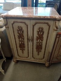 28"W Antique Storage Cabinet With Marble top