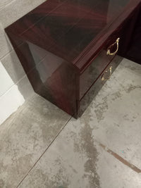 24"W Faux Italian Mahogany Table W/2 Drawers #PH1