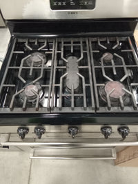 30"W 5-Burner Gas Stove in Black and Stainless Steel