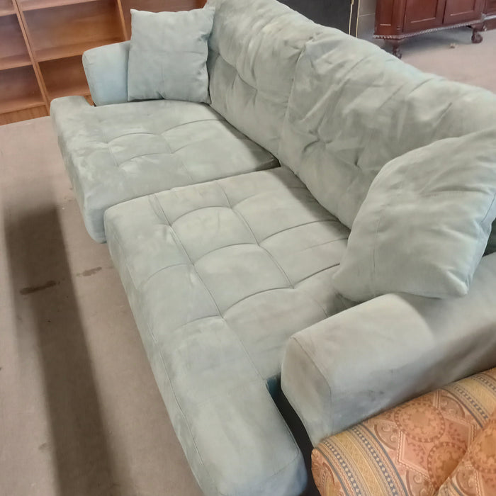 82"W Sea Foam Green Love Seat - Minor Stains