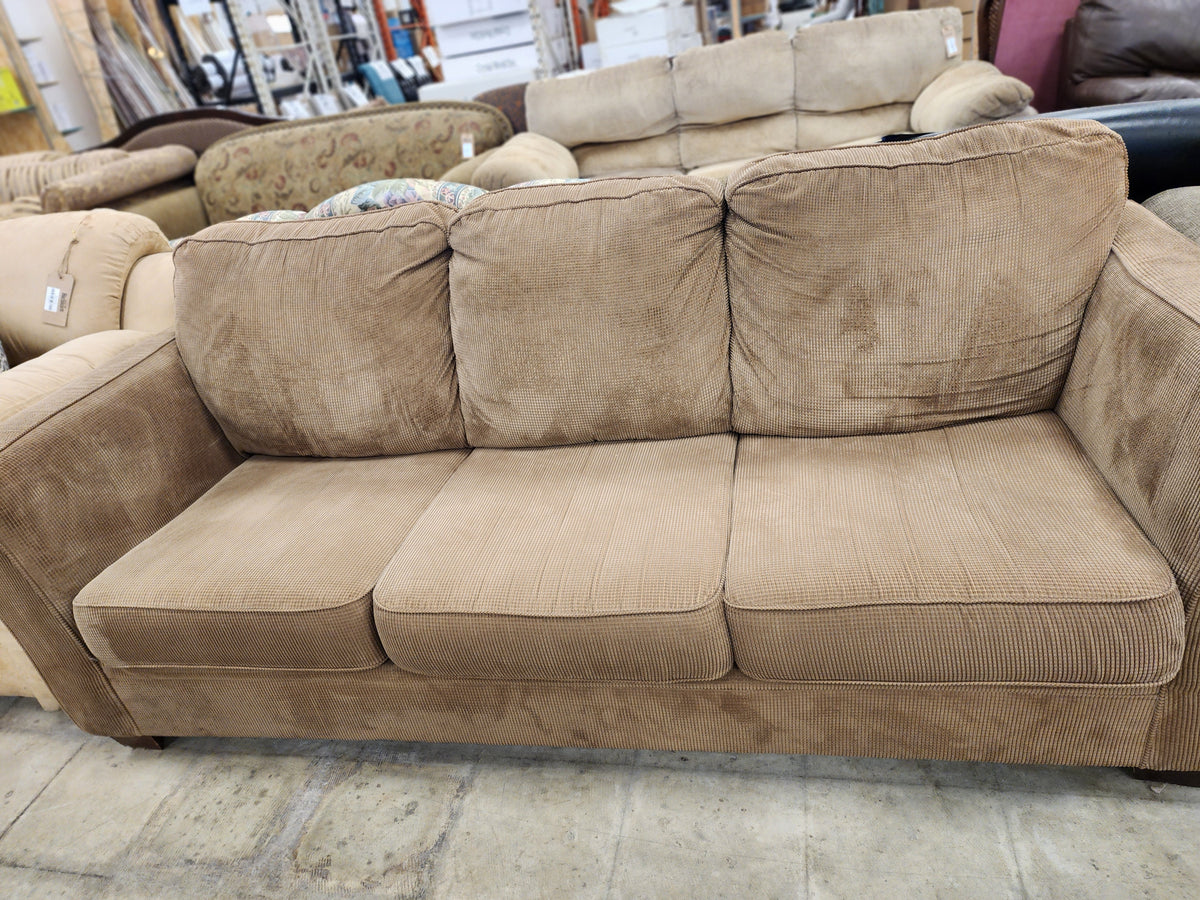 Medium Brown 3 Seater Sofa with 4 Cushions