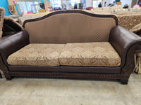 Traditional Style Dark Brown Sofa