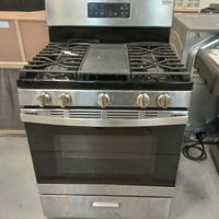 30"W Four Burner Gas Stove with Centre Griddle