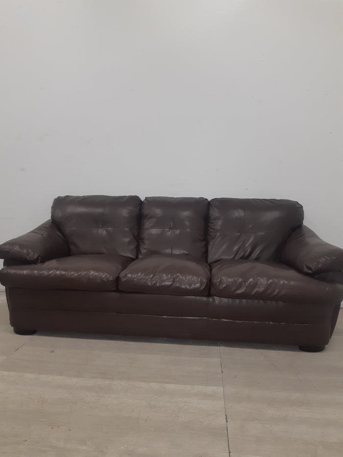 Brown Faux Leather Sofa