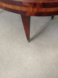 44"W Oval Coffee Table with Leather In-Lay
