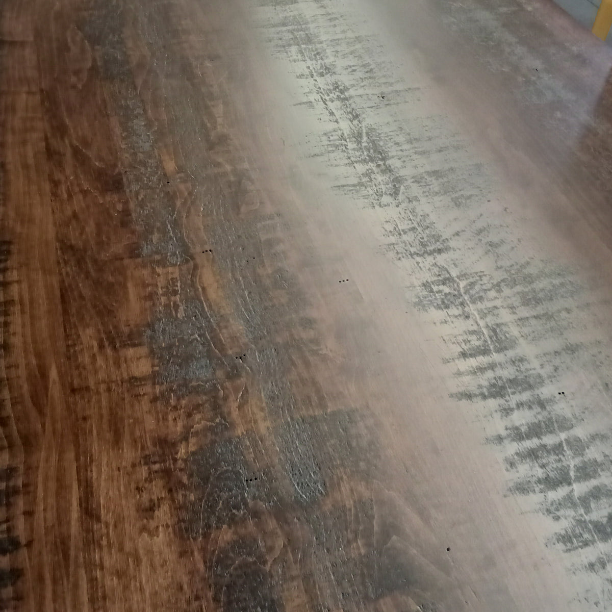 96"W Solid Wood Dining Table with Six Chairs