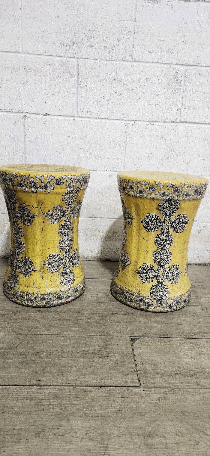 Vintage Ceramic Garden Stool / Pair