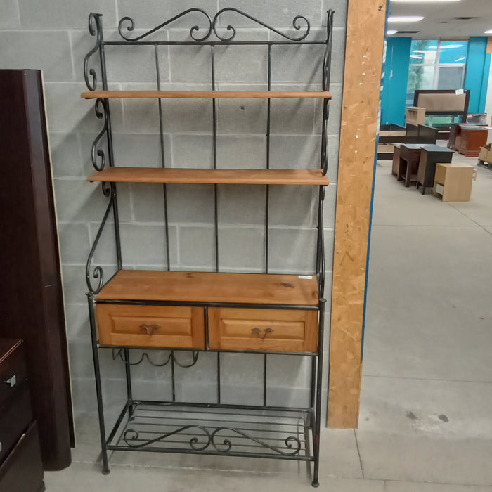 36"W Multi-Tier Shelf Unit with Two Drawers