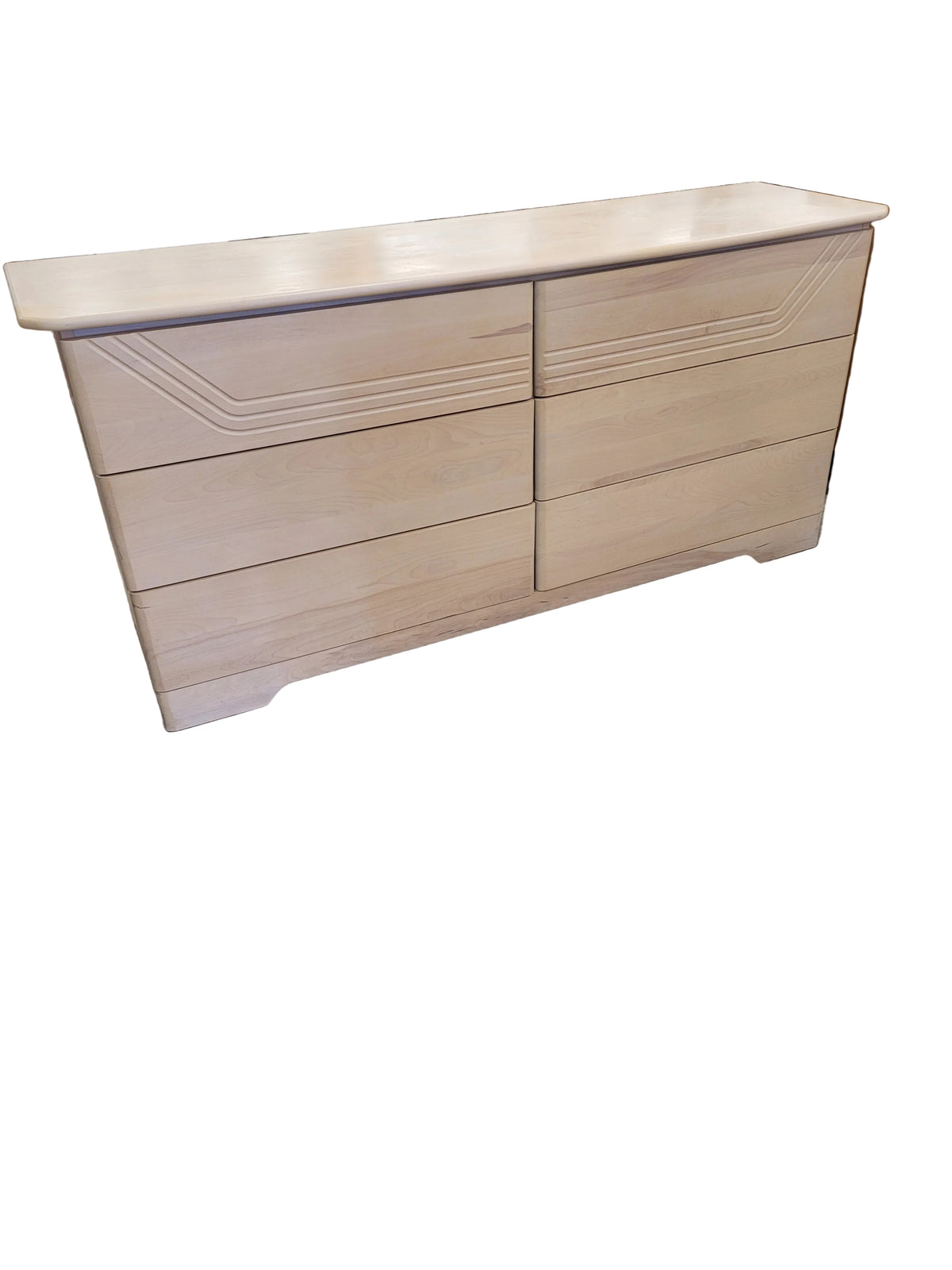 Light Wood 6-Drawer Dresser W/Mirror
