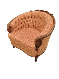 Victorian-Style Tufted Barrel Accent Chair