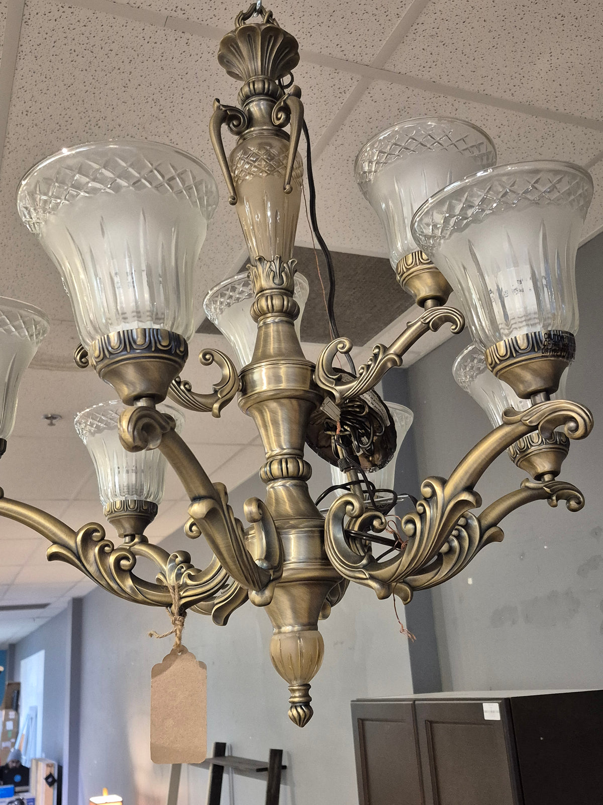 9-Light Antique Nickel Chandelier