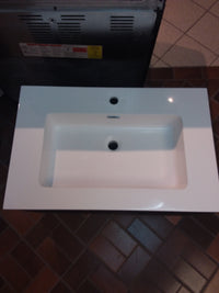 30 in White & Black Bathroom Vanity