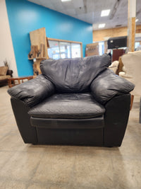 Black Faux Leather Armchair