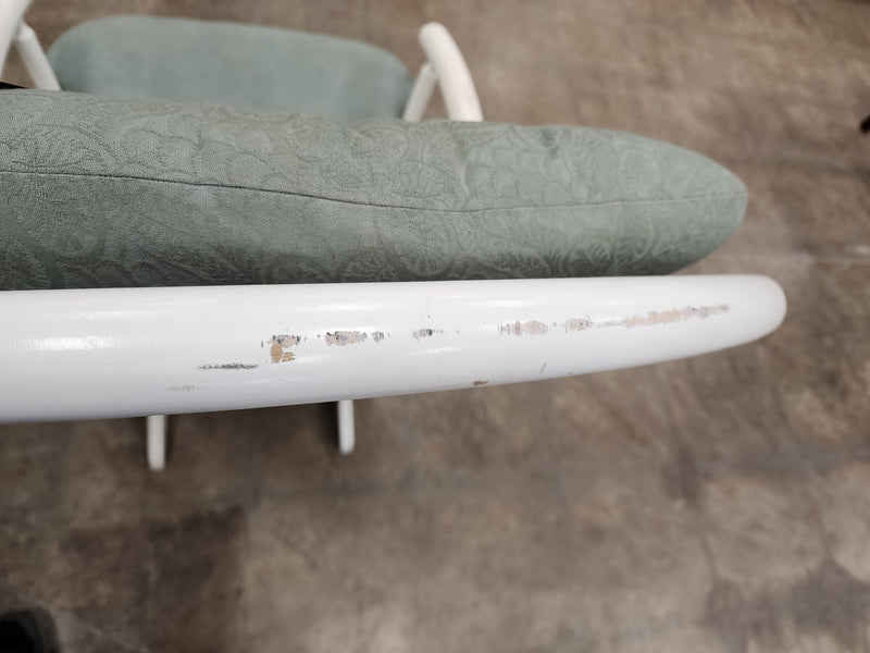 White & Green Wooden Rocking Chair