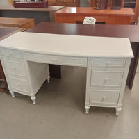 56"W Double Pedestal Desk in White