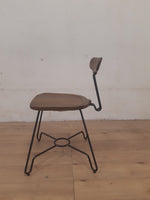 16" Solid Wood and Metal Accent chair