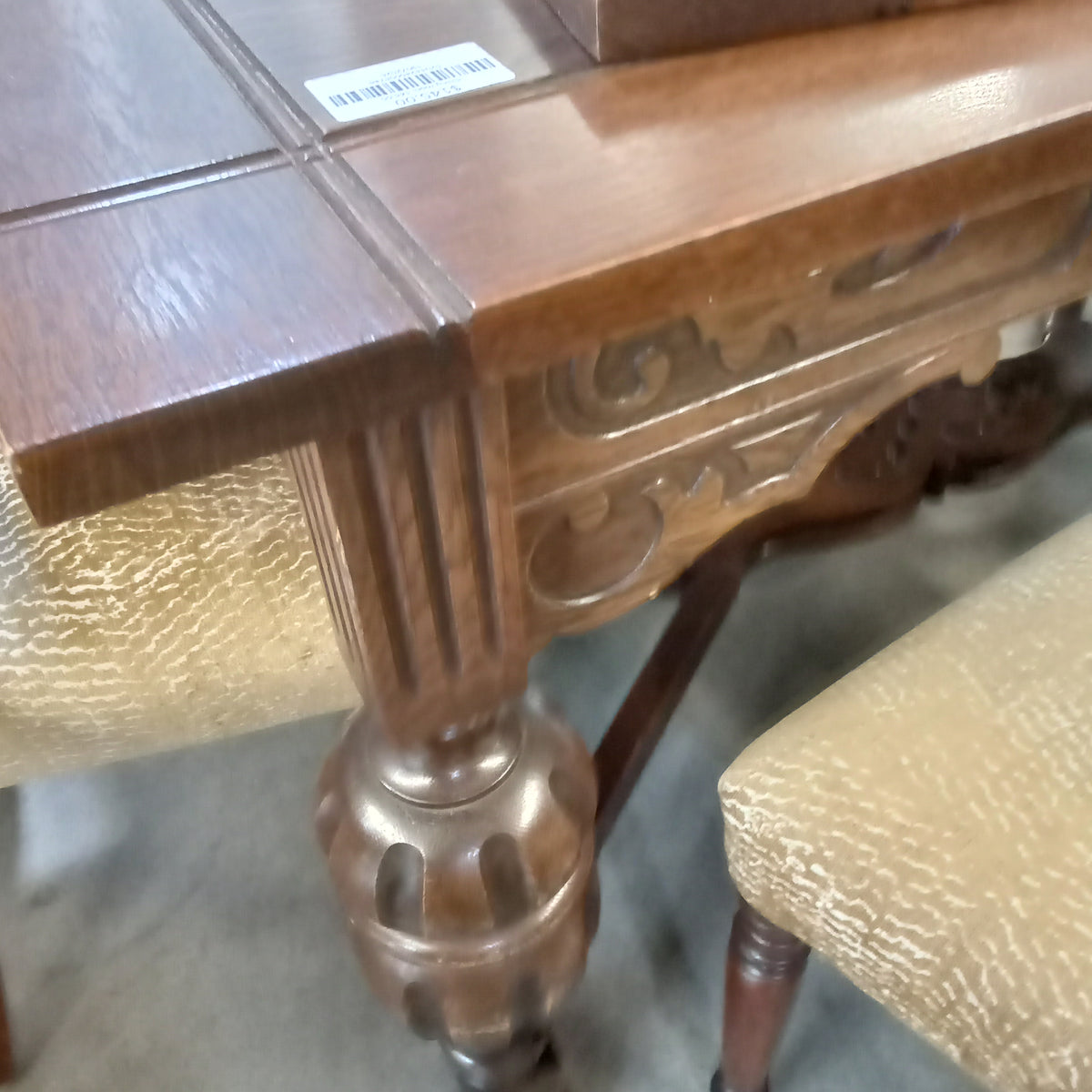 60"W Solid Wood Dining Table with Two Leaves