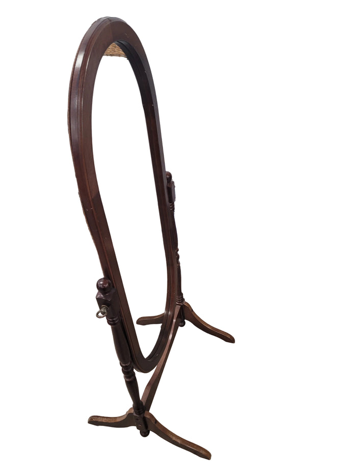 Standing Mirror With Mahogany Wood Frame