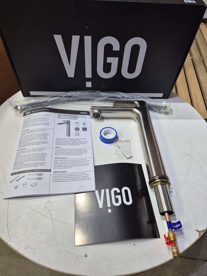 Norfolk Single Hole Single-Handle Vessel Bathroom Faucet in Brushed Nickel