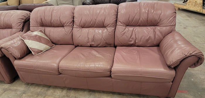 Mauve Leather Sofa