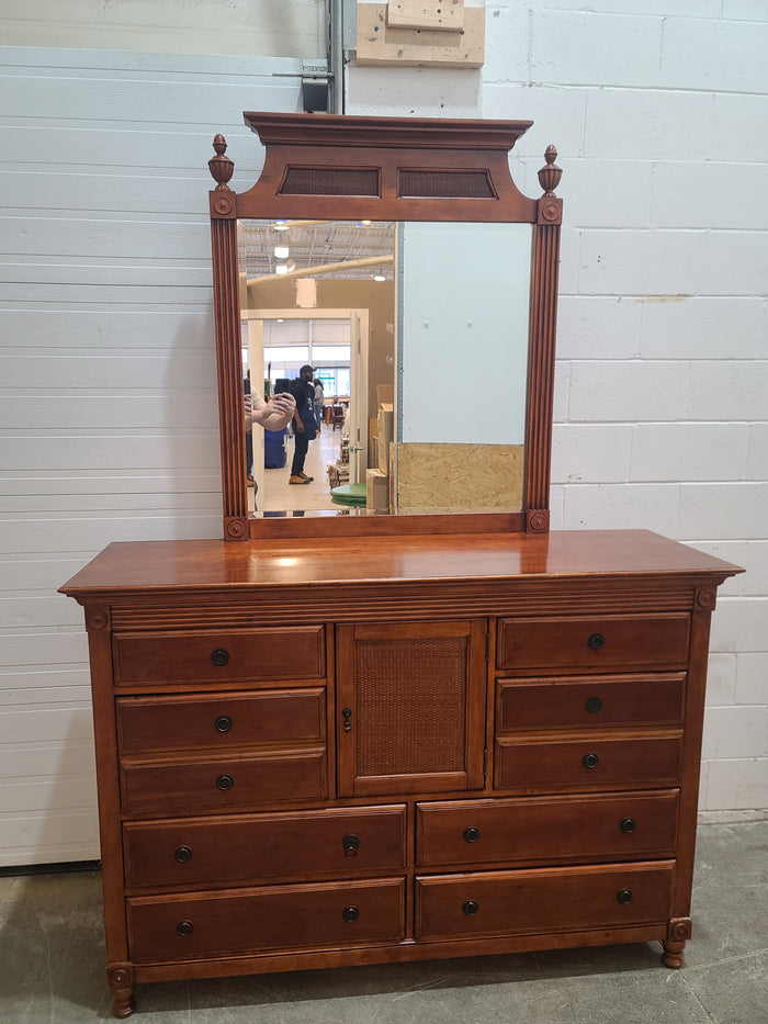 Solid Wood 8-Drawer Dresser with Mirror
