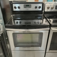 30"W Black and Stainless 4-Burner Flat Top Electric Stove