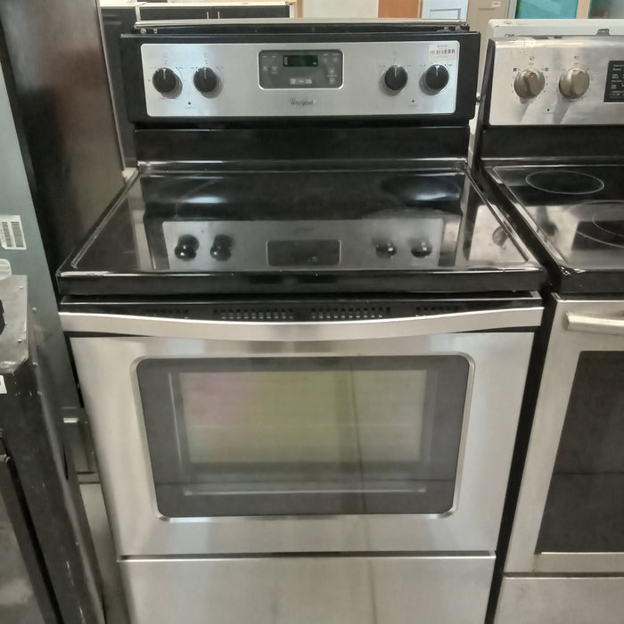 30"W Black and Stainless 4-Burner Flat Top Electric Stove