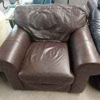 42"W Faux Leather Armchair - Brown