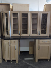 Traditional Kitchen Cabinets with Black Marble & Kitchen Island