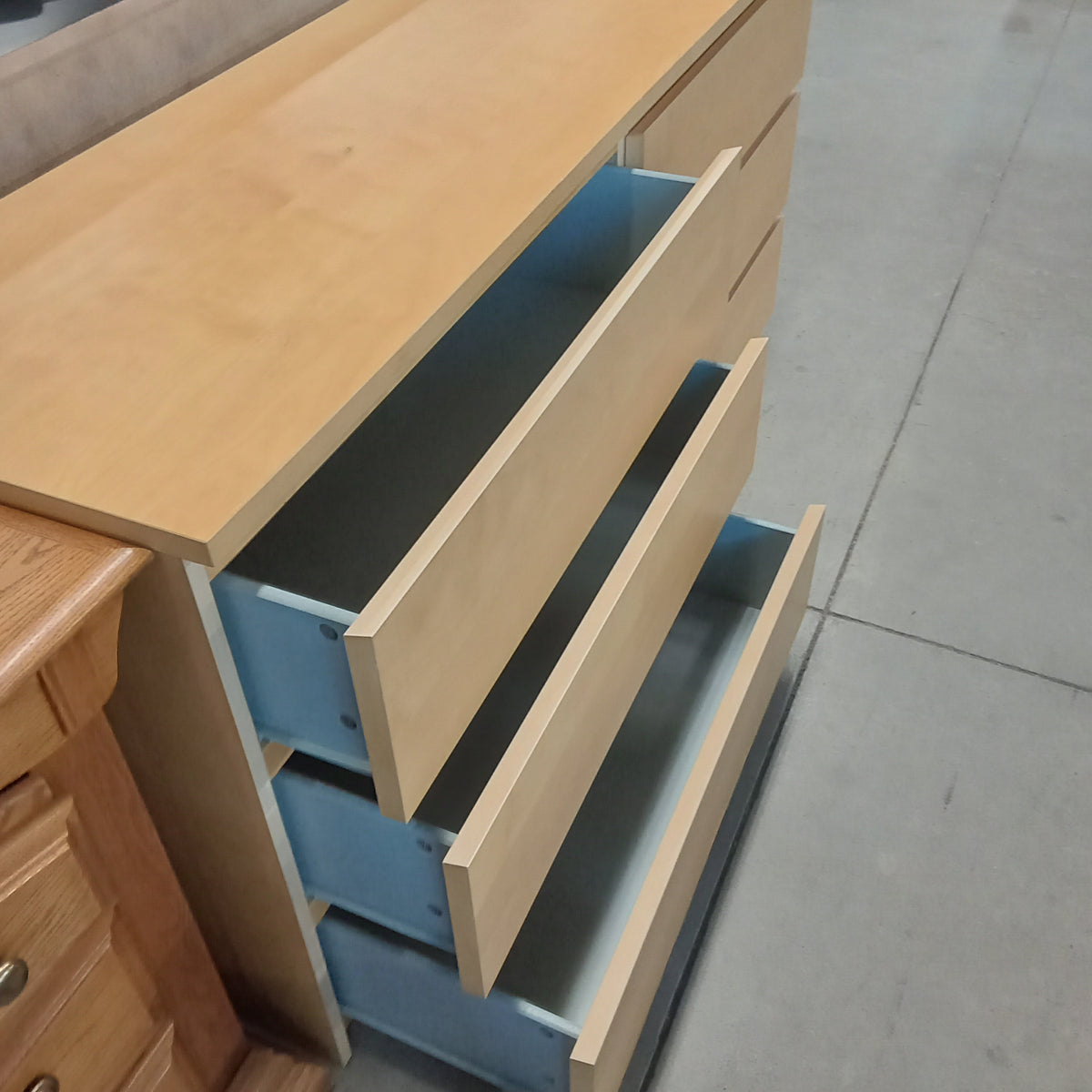 63.5"W Modern Style 6-Drawer Dresser