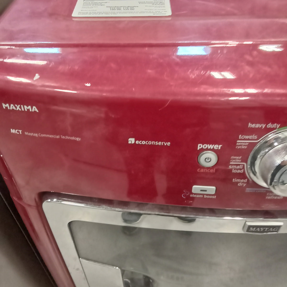 27"W Electric Front Load Dryer in Burgundy